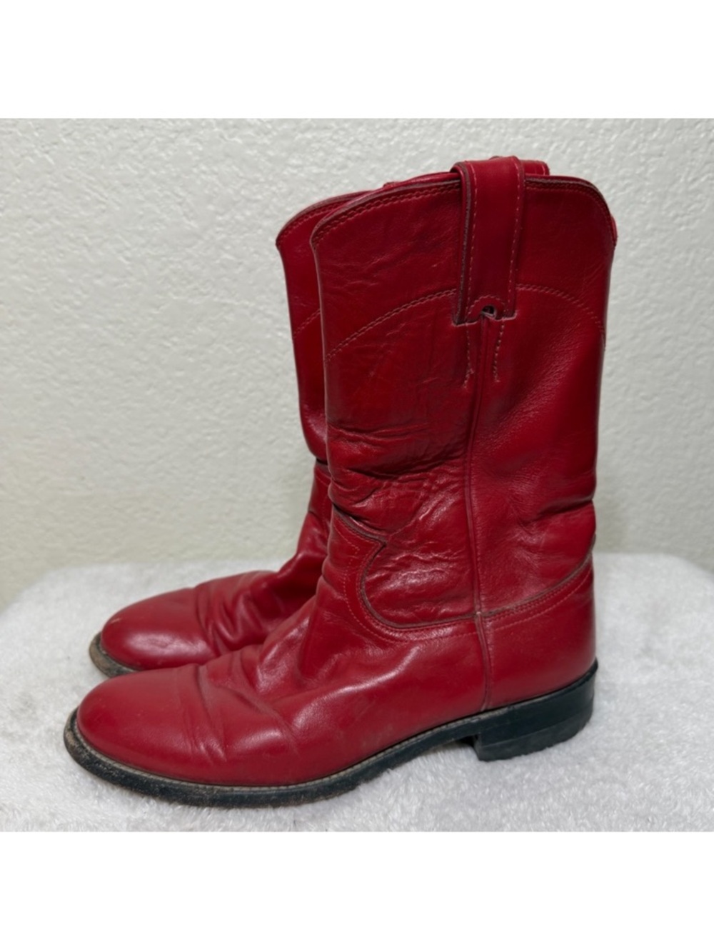 Justin Red Western Leather Boots 3055 Style Roper Women’s Size 6
